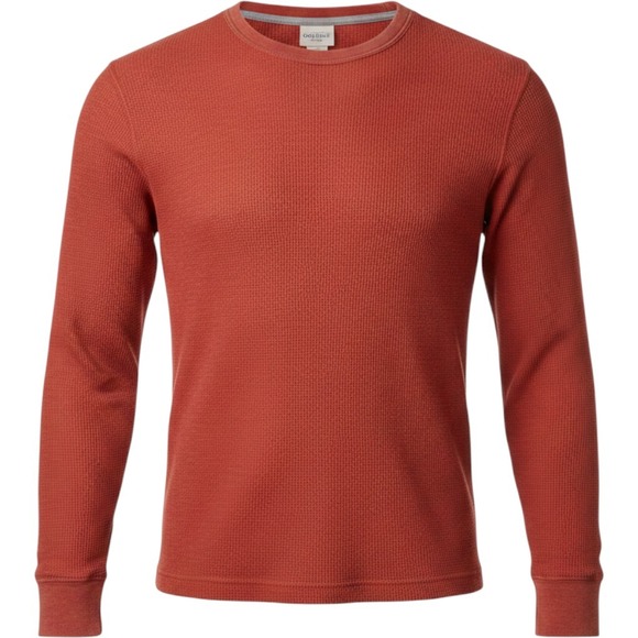 Old Navy Other - Old Navy Mens Orange Waffle Knit Sweater S Thermal Long Sleeve Soft-Wash Cozy